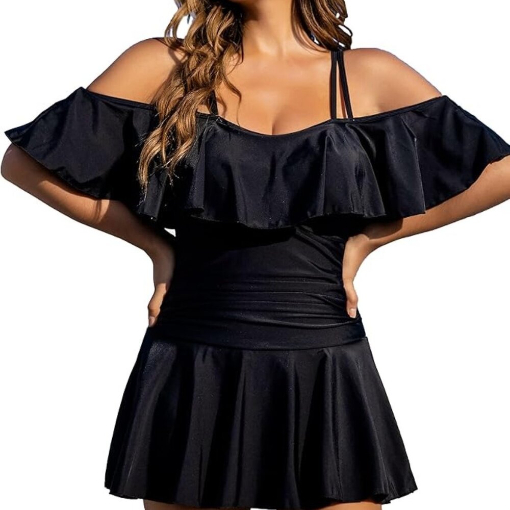 COCOPEAR Off-Shoulder Flounce Skirted Swimsuit - Size 3XL - NWOT